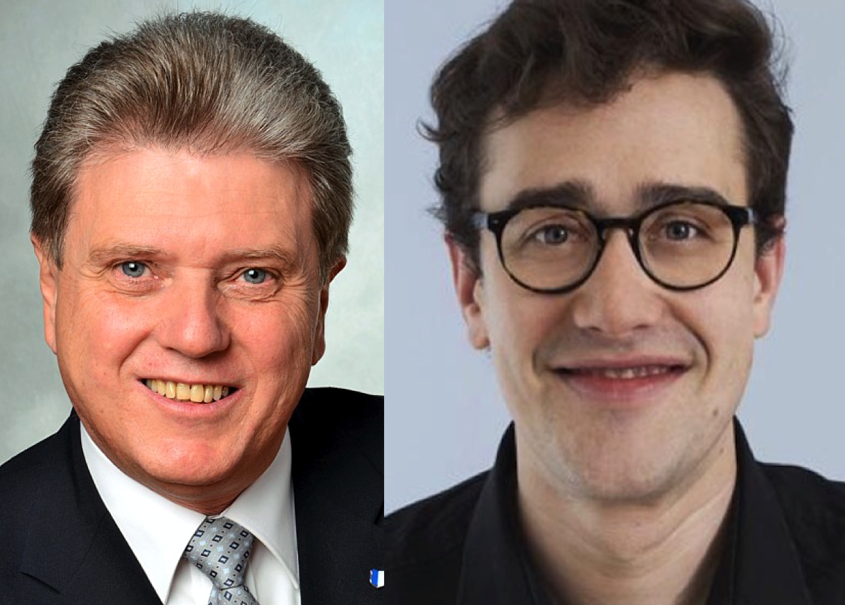 SVP-Fraktionschef Guido Müller (links) und SP-Präsident David Roth.