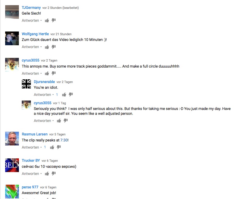 Einige der Kommentare aus aller Welt auf Youtube.