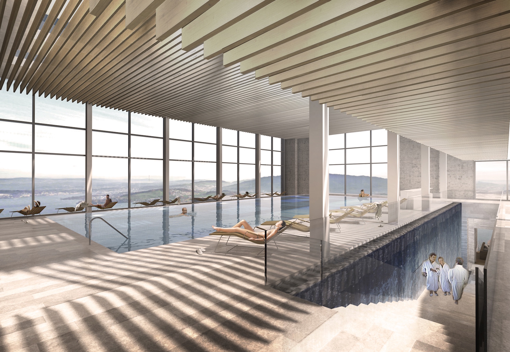 Riesig: Alpine Spa auf dem Bürgenstock, hier in einer Visualisierung.