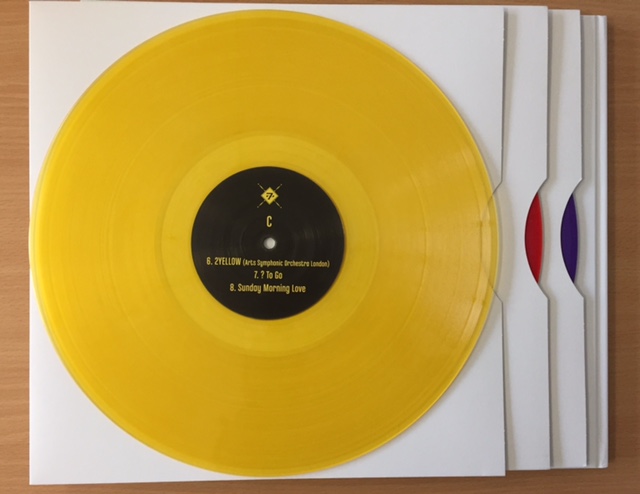 So sieht die Vinyl-Box aus – hier die gelbe Platte.