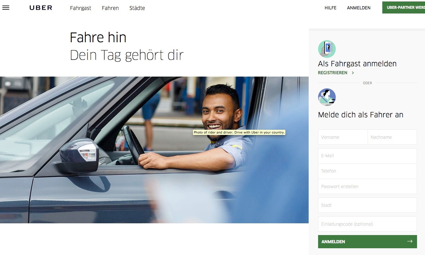 Der günstige Fahrdienst Uber deckt die Region Zug von Zürich aus ab.