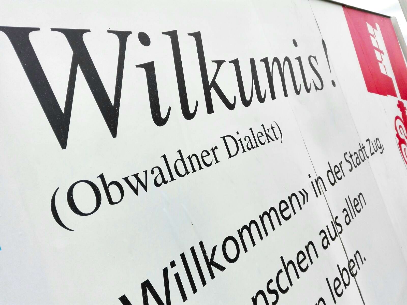 «Wilkumis» an der Chamerstrasse in Zug.