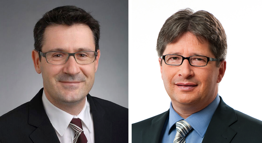 Kantonschemiker Silvio Arpagaus (links) und Franco Taisch, Professor für Wirtschaftsrecht an der Universität Luzern.