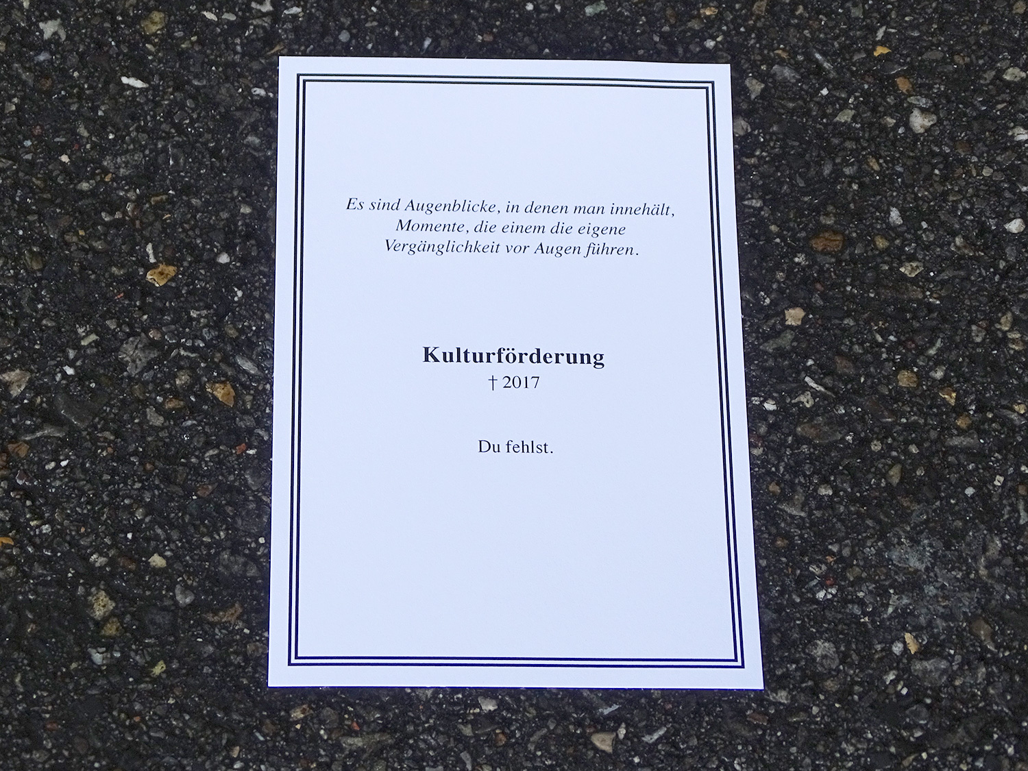 Flyer wurden verteilt: «Kulturförderung, du fehlst.»