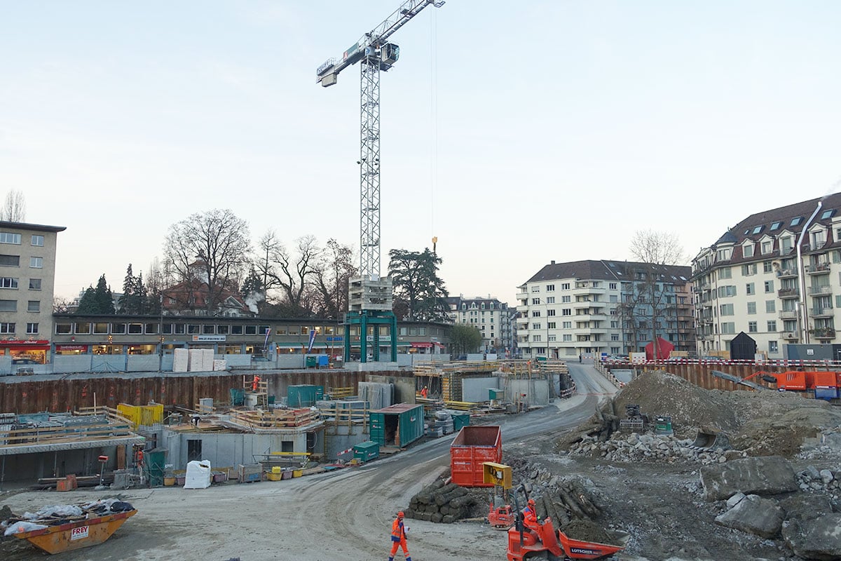 Im Kanton Luzern wurde so viel gebaut wie nie. Unser Bild: die Himmelrich-Baustelle in der Stadt Luzern Ende 2016.