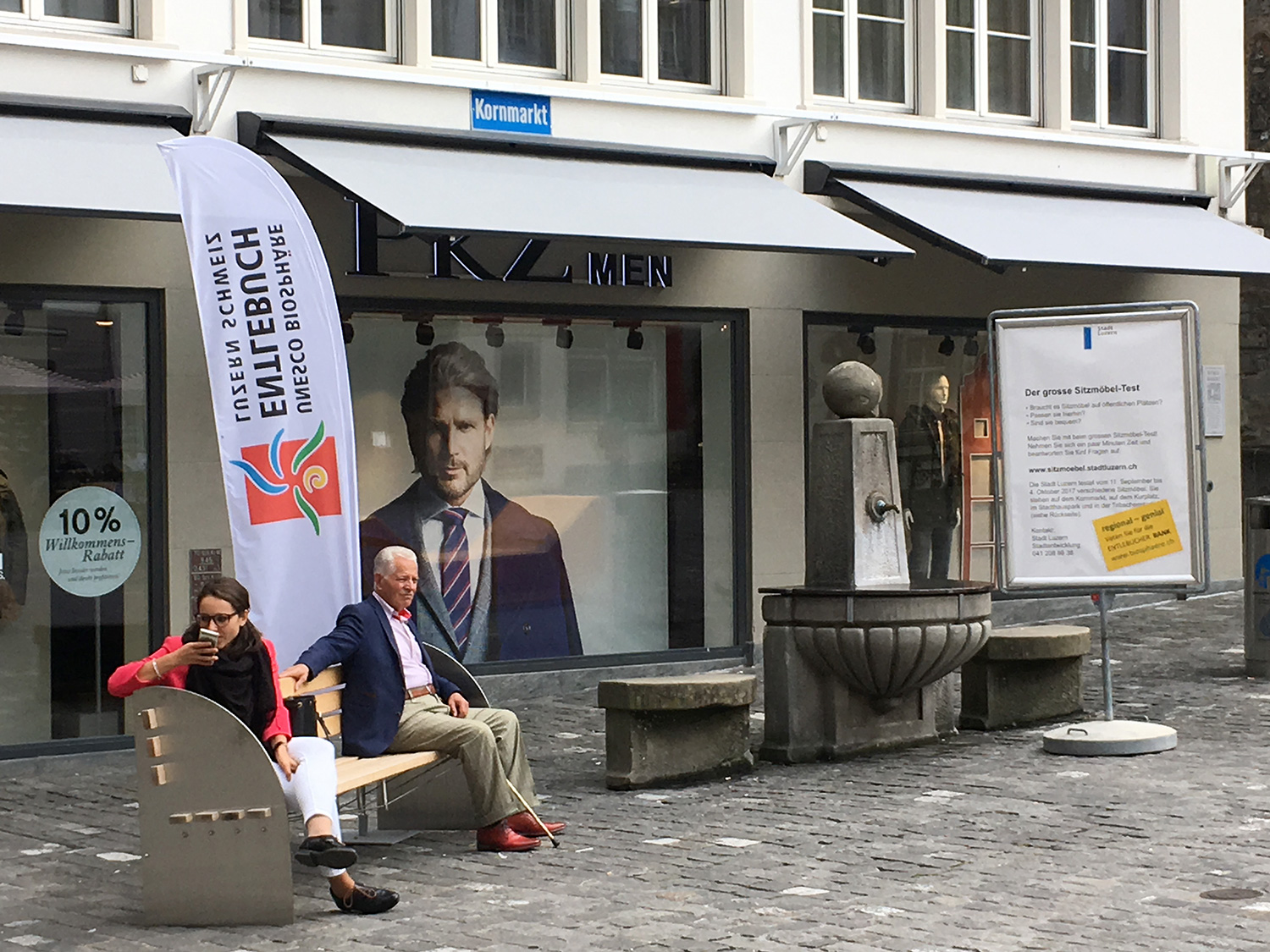 Die Entlebucher Bank auf dem Kornmarkt.