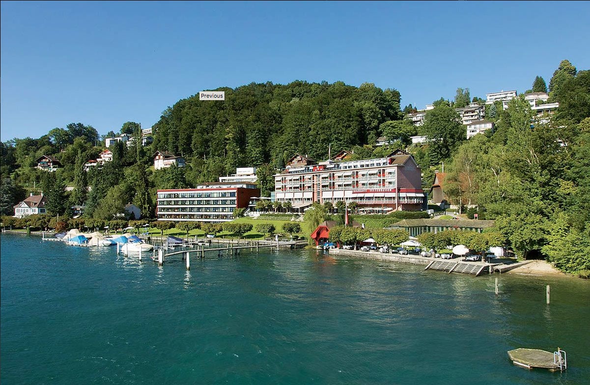 Das Seehotel Hermitage am Rande der Stadt Luzern.