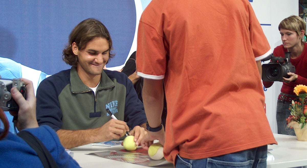 Events waren einst für Massenaufläufe gut: Roger Federer 2005 im Shopping Center Emmen.