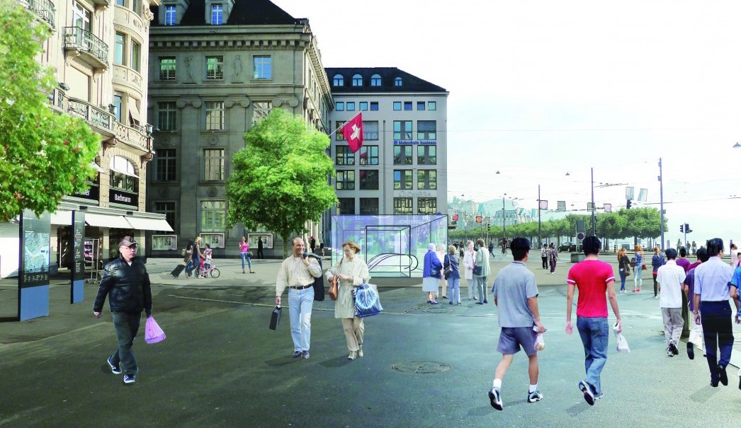 Direkt am Schwanenplatz wäre der Ausgang der Metro, so die Idee. (Visualisierung: zvg)