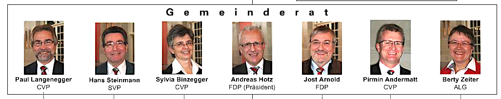So sieht der Baarer Gemeinderat derzeit noch aus: Paul Langenegger (CVP), Hans Steinmann (SVP) und Andreas Hotz (FDP) hören auf.