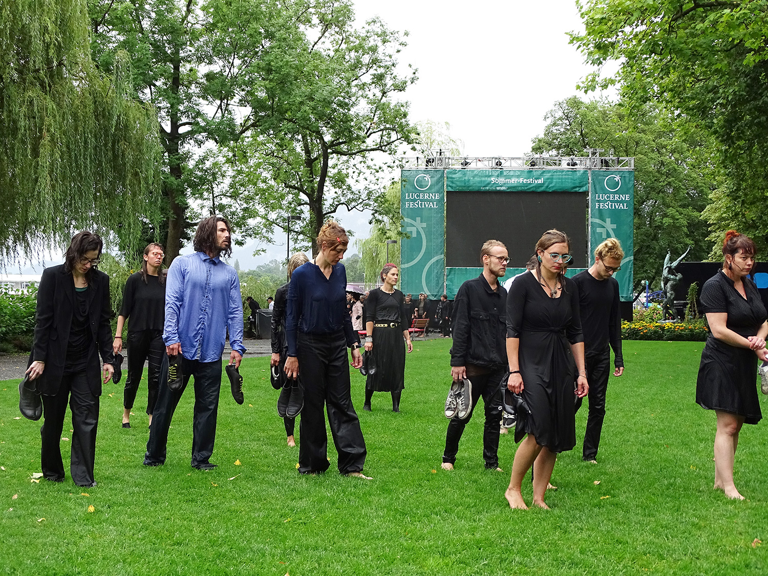 Die Protestaktion nutzte den Auftakt des Lucerne Festival, um Aufmerksamkeit für ihr Anliegen zu gewinnen.