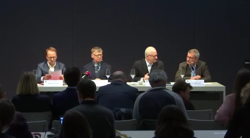 Stellten an einer Medienkonferenz die Pläne vor. Von links: Axel Wüstmann, Peter Wanner, Etienne Jornod und Pascal Hollenstein.