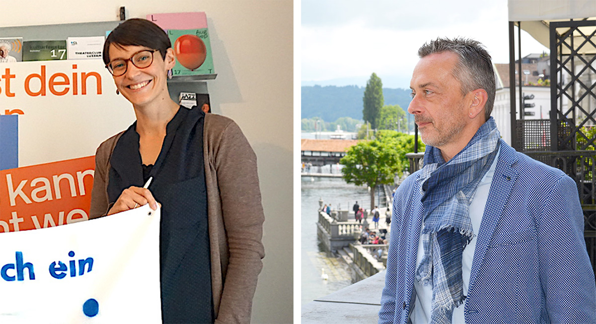 Zuversichtlicher, aber nicht euphorisch: Eva Laniado von der IG Kultur und Stefan Sägesser, Leiter Kulturförderung Kanton Luzern.