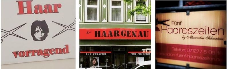 «Haarspalterei» wäre auch noch etwas … Leider nicht aus Luzern – trotzdem witzig. (Fotos: Instagram #Friseurnamen)