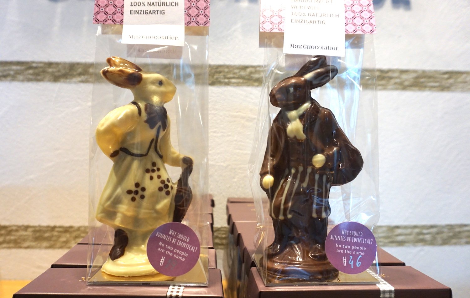 Filigran und keiner gleich wie der andere: die Hasen von Max Chocolatier.