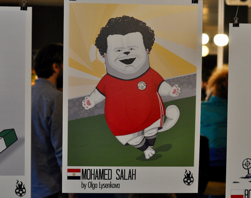 Der Liverpooler Stürmer Mohamed Salah als dicke Katze.