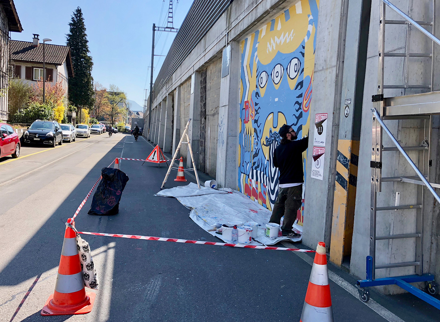 Das Werk von Balz Bosshard wird noch weit über das Festival hinaus zu sehen sein.