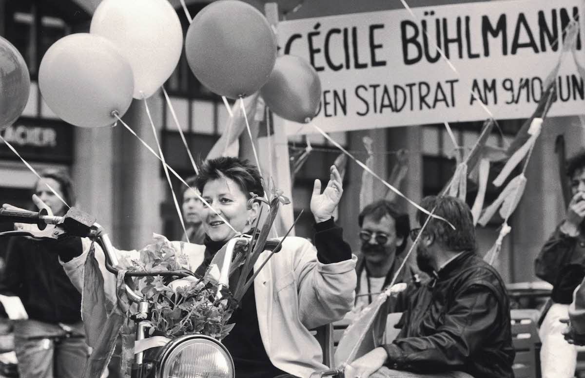 Engagierte Politikerin: Cécile Bühlmann bei ihrer Stadtratskandidatur 1990.