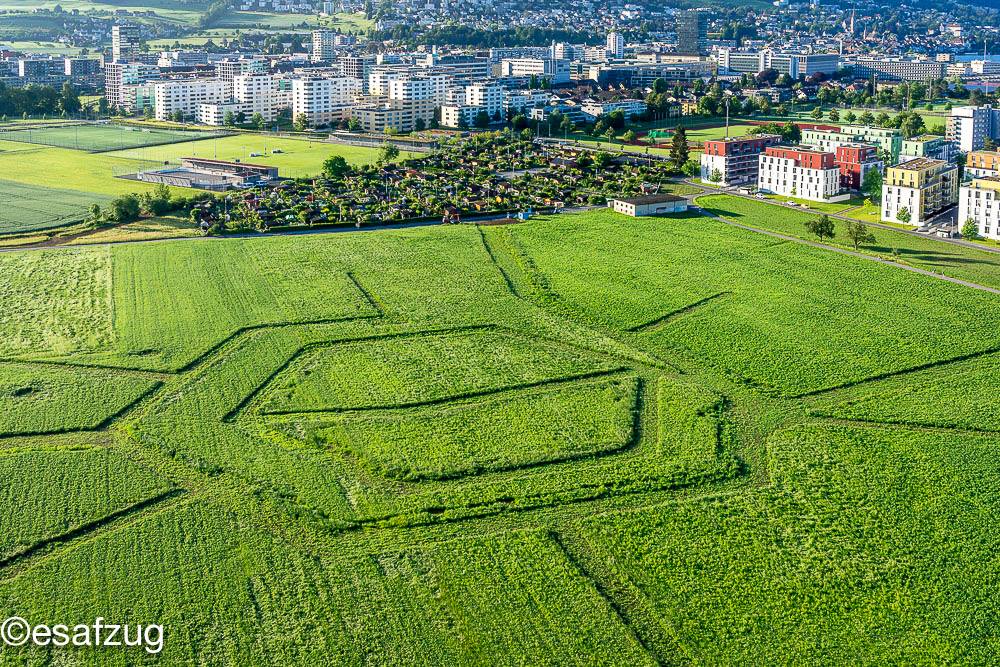 Keine Kornkreise, sondern Infrastruktur unter dem Boden. Darüber steht in einem Jahr die grösste temporäre Arena der Welt.