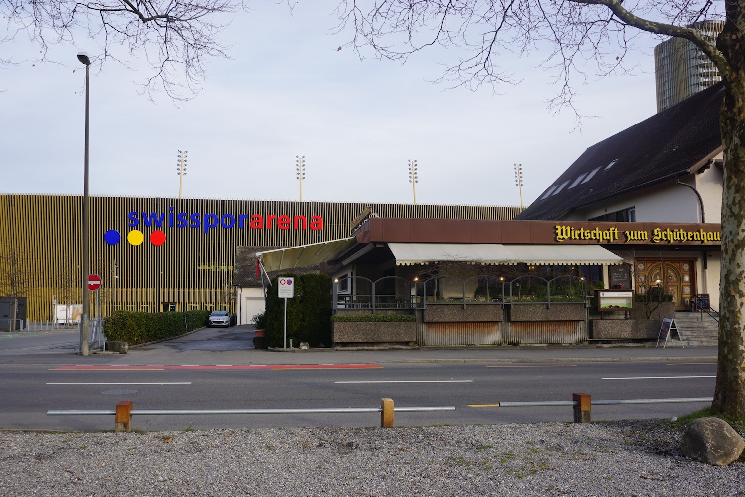 Das Restaurant Schützenhaus direkt neben der Swissporarena auf der Luzerner Allmend.