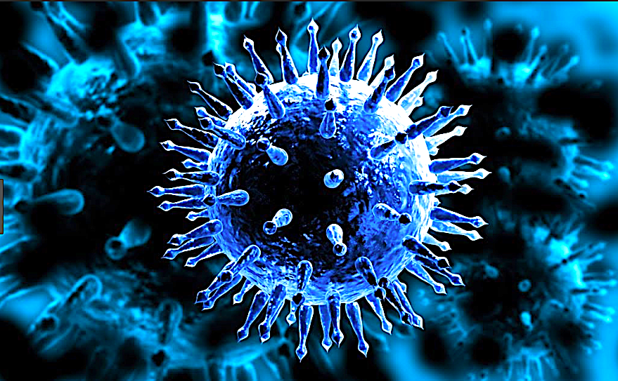 Das gefährliche Virus der Spanischen Grippe, das durch Tröpfcheninfektion übertragen wurde.