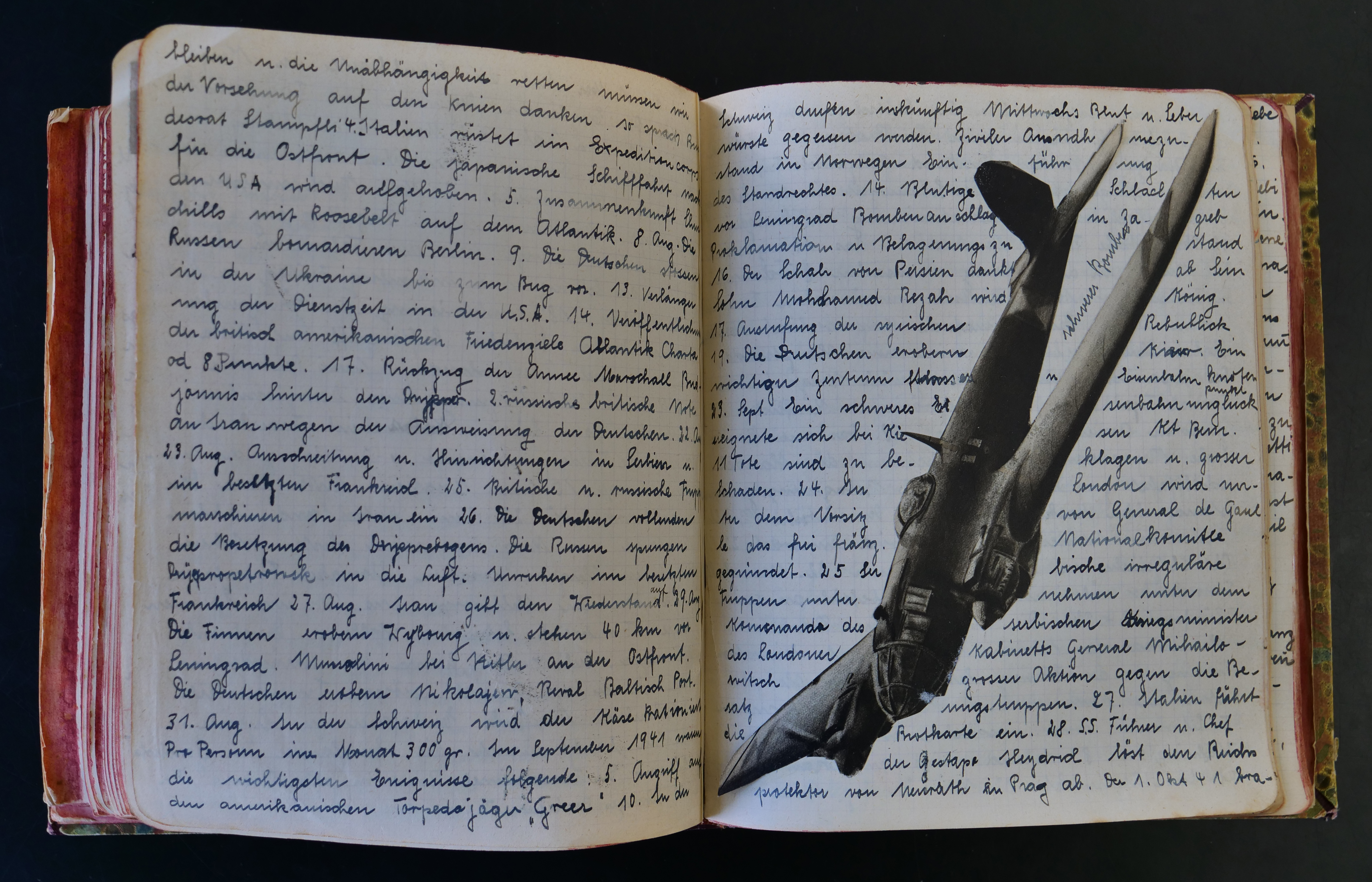 Ein «schwerer Bomber» inmitten der Kriegsschilderungen, verfasst 1944, Staatsarchiv Luzern, PA 1214/1
