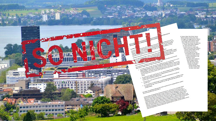 In einem offenen Brief an den Grossen Gemeinderat der Stadt Zug fordern rund 200 Personen die Auslandhilfe zurück.