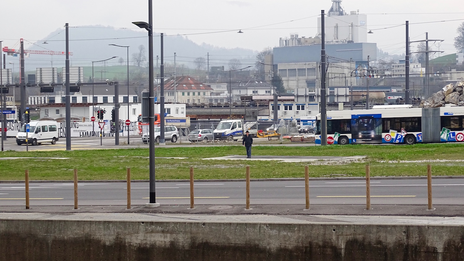 Auf dieser Grünfläche möchte Metz (Bildmitte) die Cars parkieren.