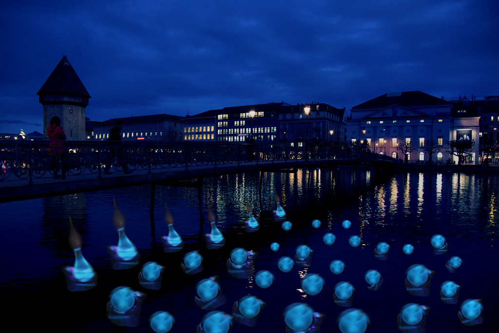 So soll die Installation am Lichtfest Luzern ab Donnerstag aussehen.