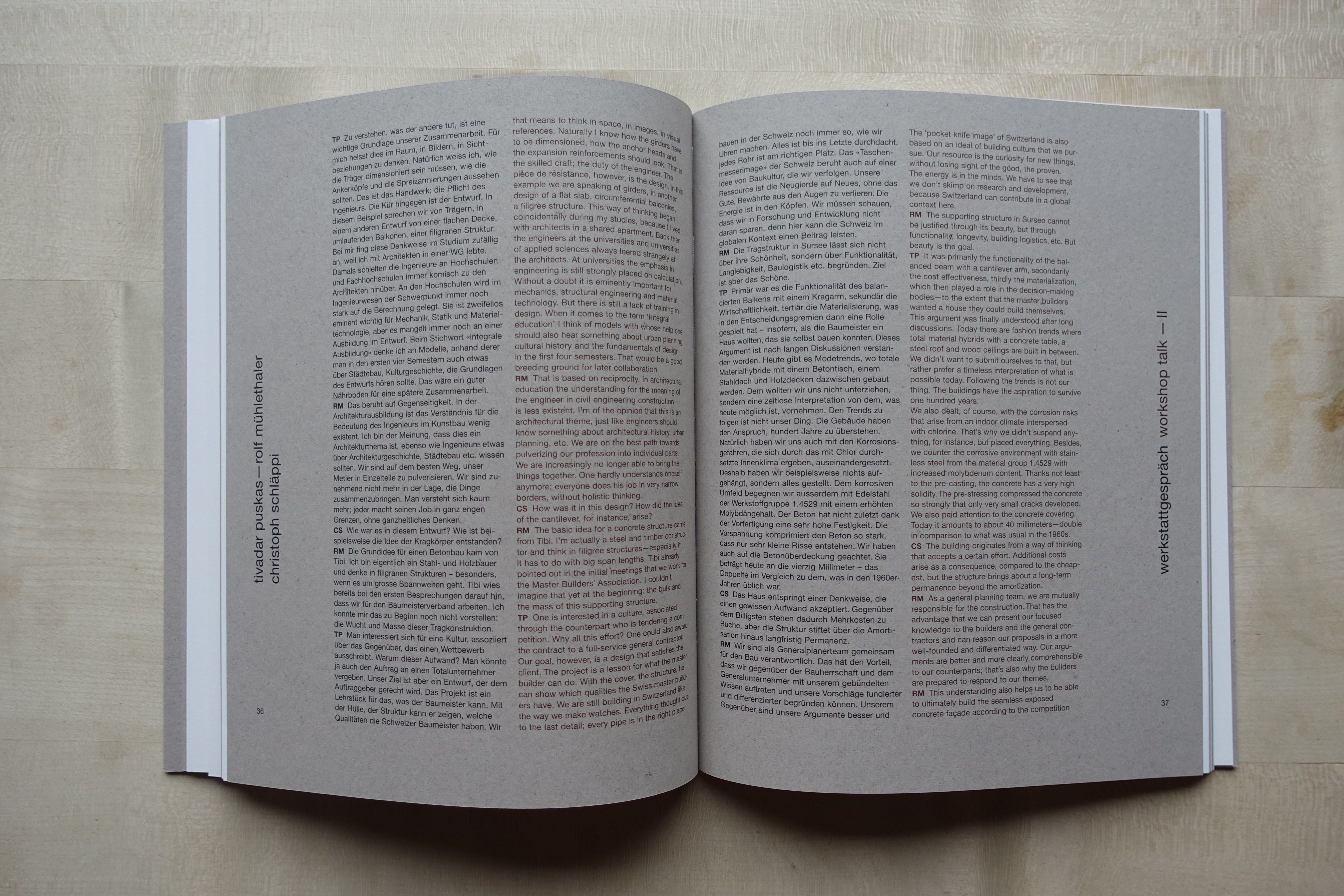 Katalog Rolf Mühlethaler, Textseite (Foto: Gerold Kunz)