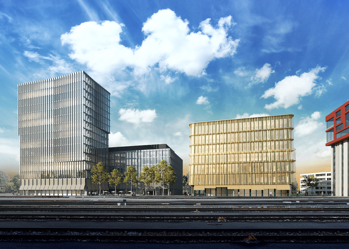 Gleich beim Bahnhof Rotkreuz entsteht der neue Campus. (Visualisierung: zvg)
