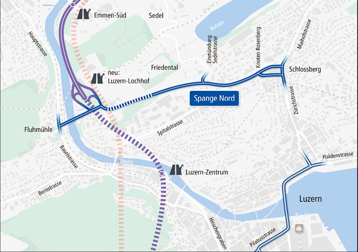 Das Projekt Spange Nord auf dem Plan.