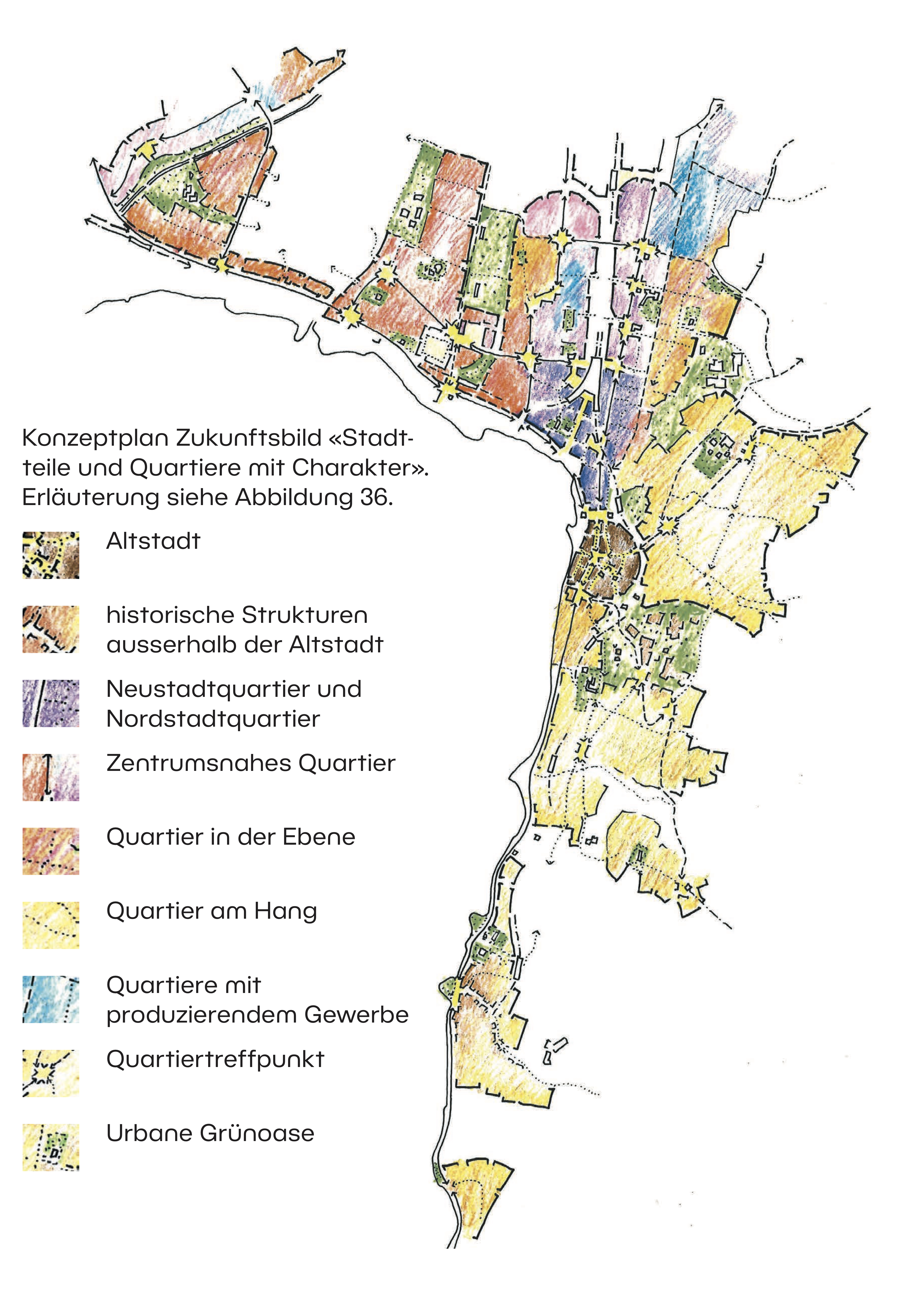 Darstellung von Zug als «Quartierstadt».