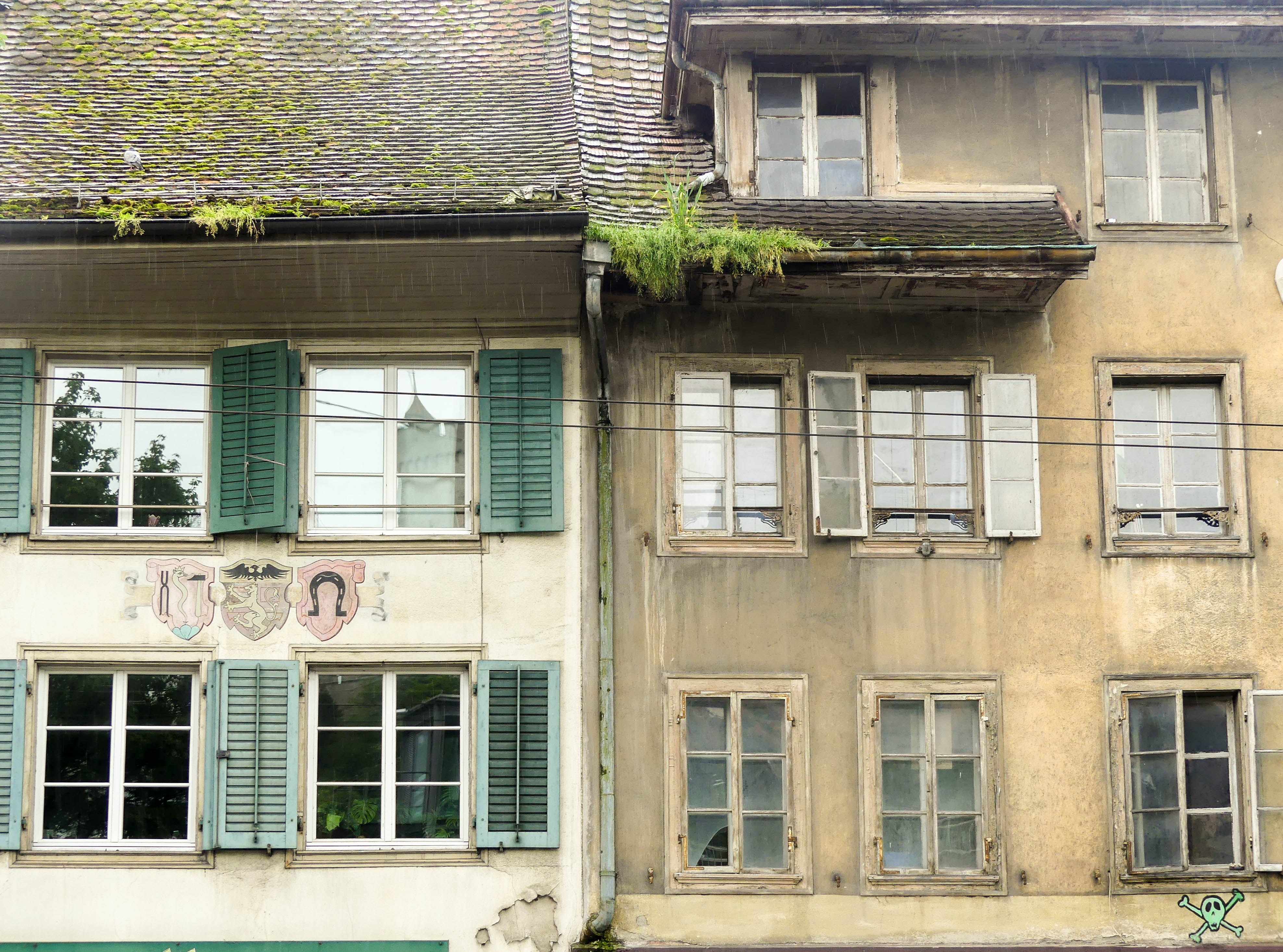 Blick zu den Liegenschaften an der Baselstrasse 5 und 7.