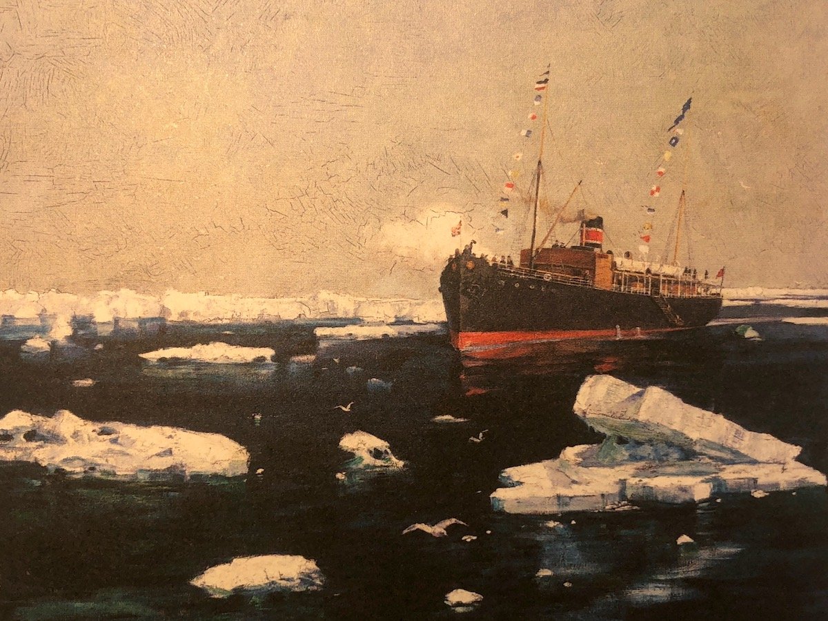 Ein Bild des Krienser Malers Wieland zeigt sein Schiff nahe des Packeises.