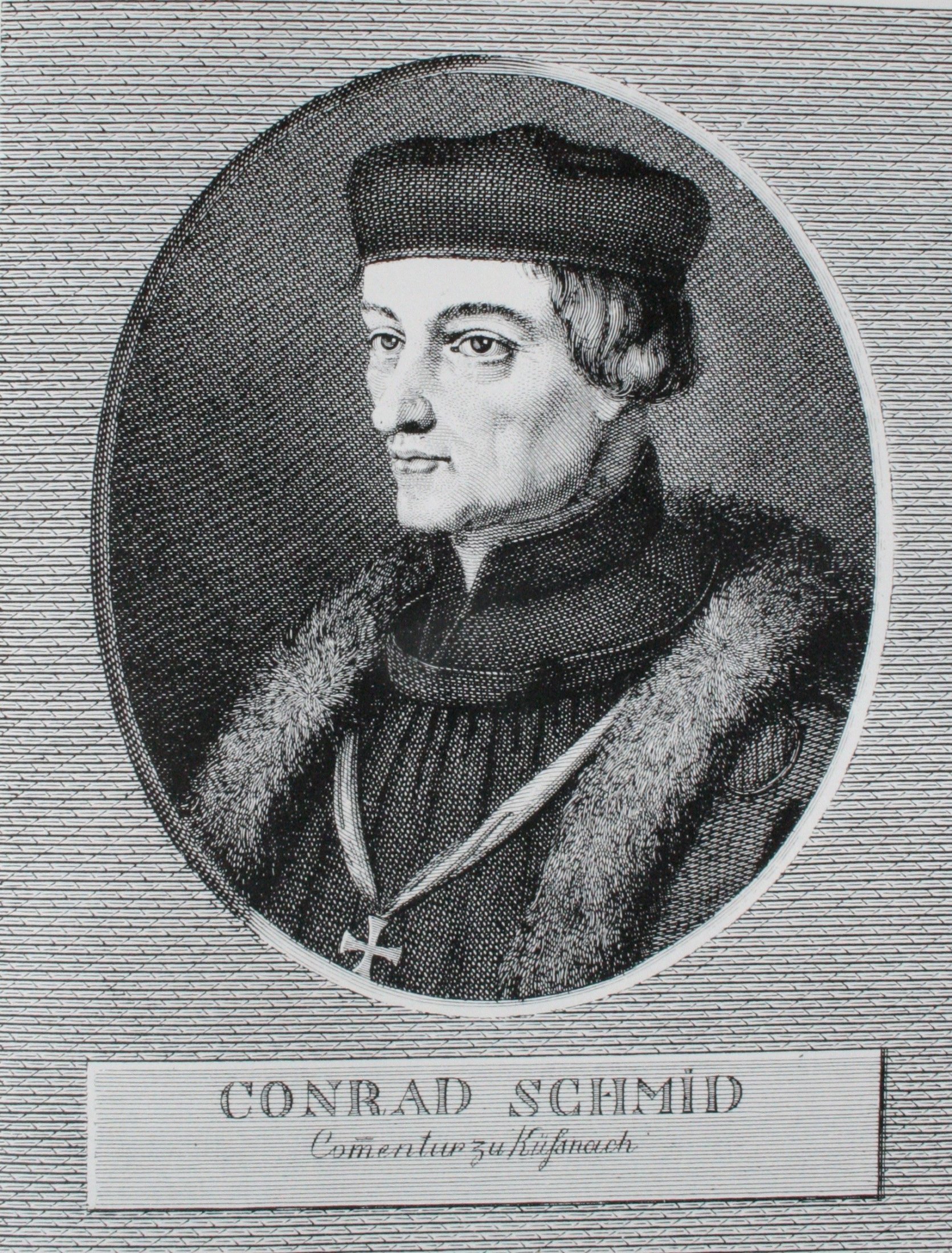 Conrad Schmid in einem Fantasieporträt aus dem 19. Jahrhundert
