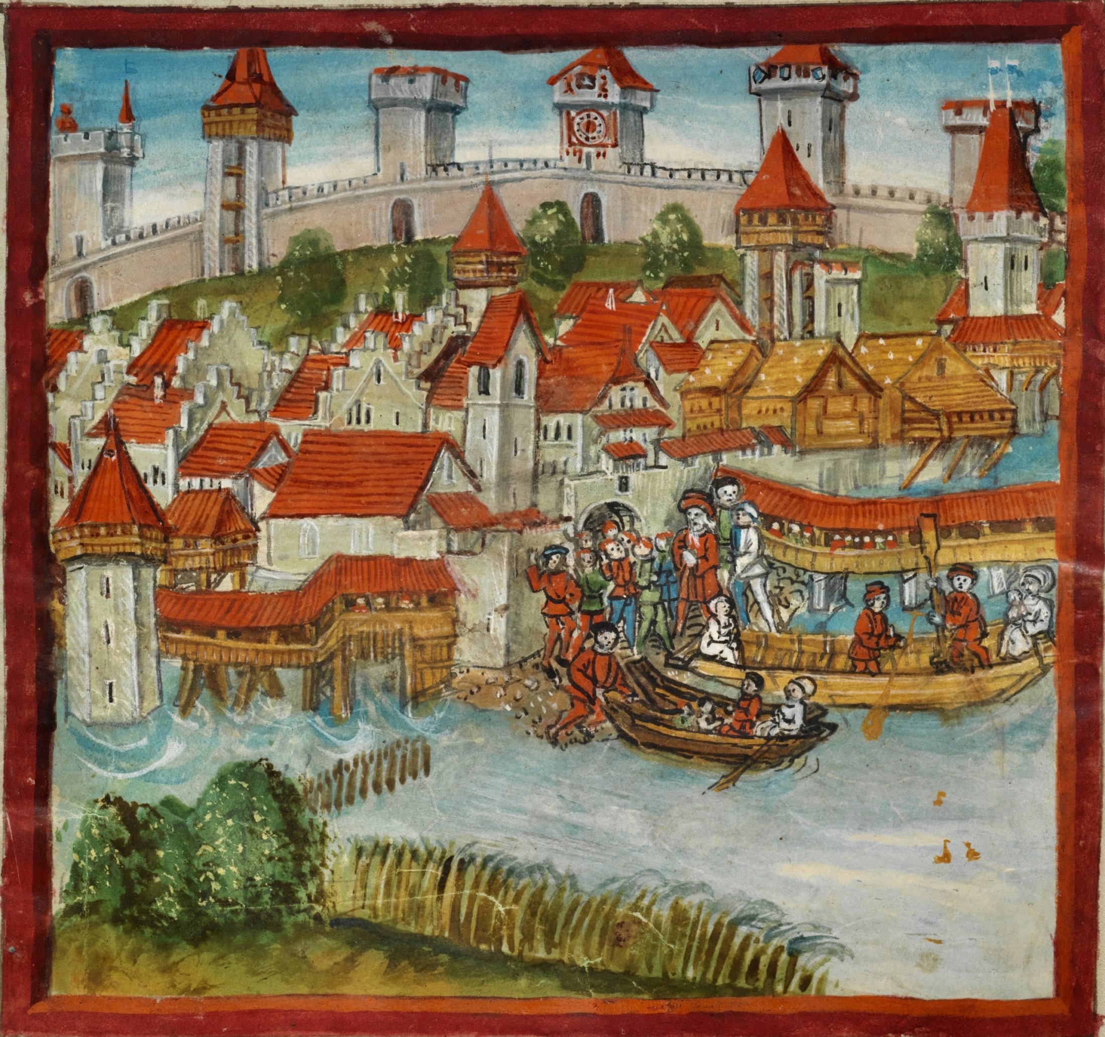 Museggmauern in der Diebold-Schilling-Chronik 1513.